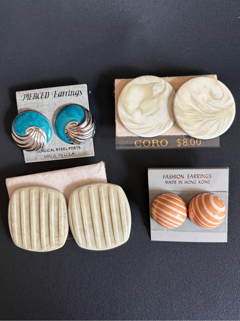 Coro Mixed Vintage 1980s statement earrings lot